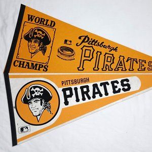 Pittsburgh Pirates Vintage Pennant Lot Of 2
